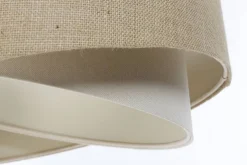 Best BPS Koncept Hängeleuchte Stoffschirm rund D: 40 cm Natur Creme Stoff E27