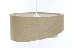 Best BPS Koncept Hängeleuchte Stoffschirm rund D: 40 cm Natur Creme Stoff E27