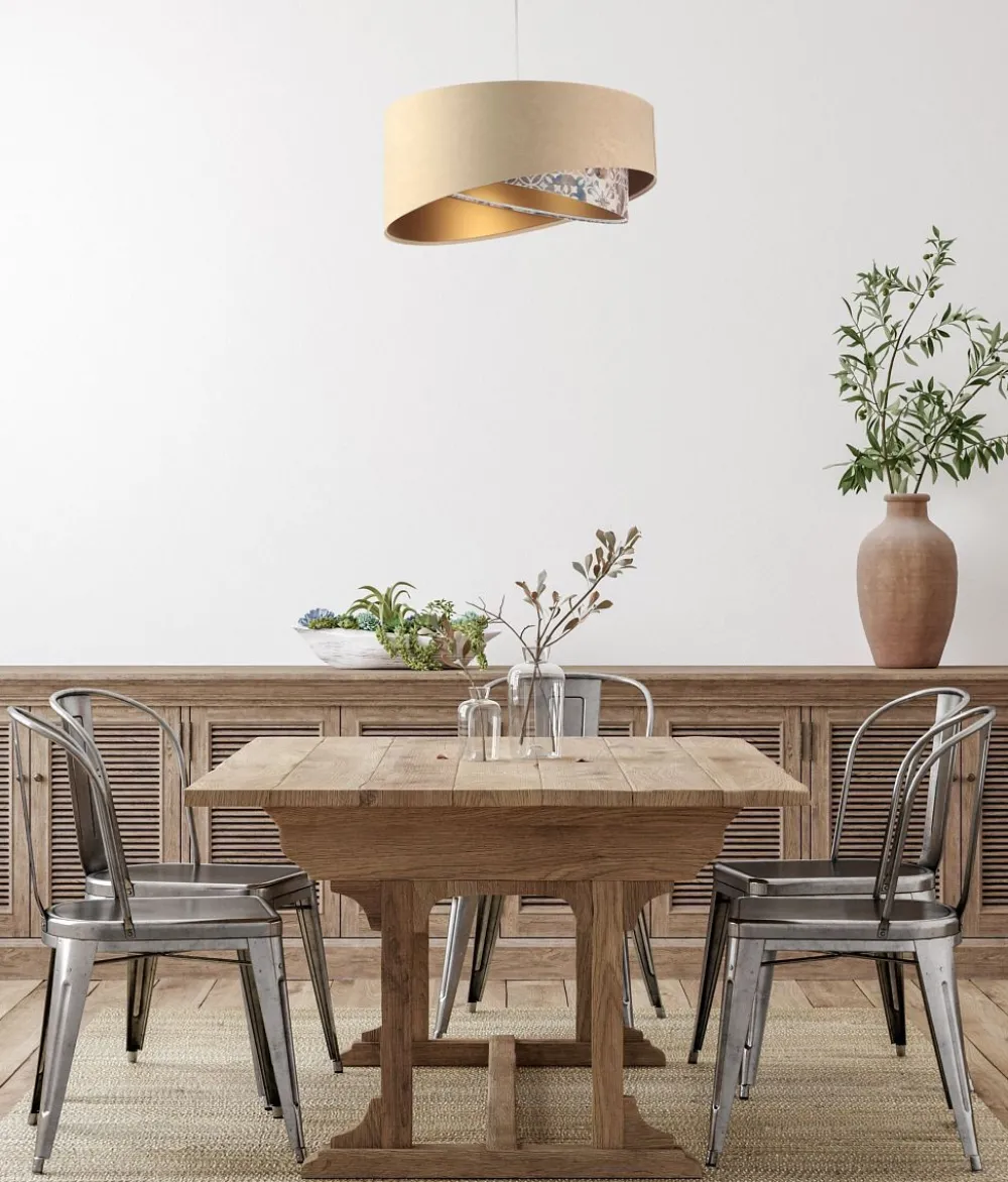 BPS Koncept Hängeleuchte Stoffschirm Velours Optik Ø 50 cn wohnlich E27* Bürolampen|Schlafzimmer Lampen