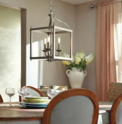 Elstead Hängeleuchte THOREN Nickel kürzbar Rustikal Lampe* Hängelampen|Esszimmer Lampen