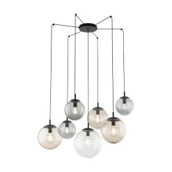 Discount TK Lighting Hängeleuchte verstellbar B: max. 4 m Rauchglas 7x E27
