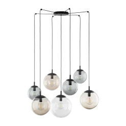 Discount TK Lighting Hängeleuchte verstellbar B: max. 4 m Rauchglas 7x E27