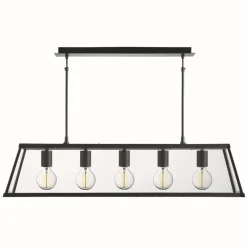 Searchlight Hängeleuchte VOYAGER in Schwarz 5-flmg* Hängelampen|Rustikale Lampen