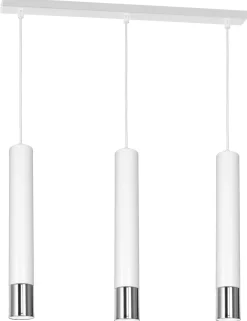 Sale Luminex Hängeleuchte Weiß Chrom 3 flammig GU10 Modern