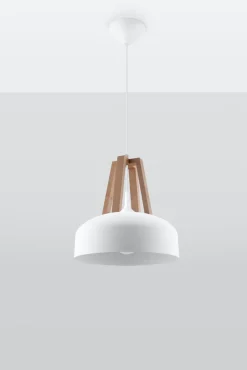 Sollux Hängeleuchte Weiß Ø30cm rund Retro vielseitig MANILIA* Wohnzimmerlampen|Retro Lampen