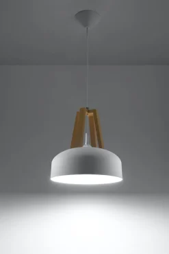 Sollux Hängeleuchte Weiß Ø30cm rund Retro vielseitig MANILIA* Wohnzimmerlampen|Retro Lampen