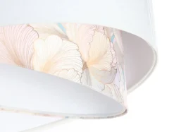 BPS Koncept Hängeleuchte Weiß Creme E27 rund Ø 50 cm Stoff Velours Optik