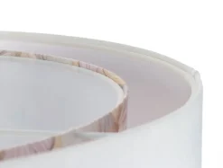 BPS Koncept Hängeleuchte Weiß Creme E27 rund Ø 50 cm Stoff Velours Optik