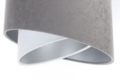 BPS Koncept Hängeleuchte Weiß Grau Silber E27 Stoff 3-flammig verstellbar* Bürolampen|Wohnzimmerlampen