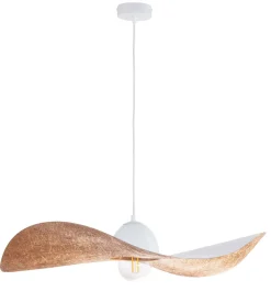 Sigma Hängeleuchte Weiß Kupfer E27 Modern Wellenschirm* Moderne Lampen|Designerlampen