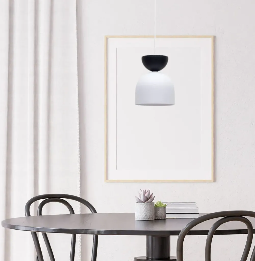 Hot Belis Hängeleuchte Weiß Schwarz Metall Ø17 cm Minimalistisch