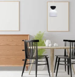 Hot Belis Hängeleuchte Weiß Schwarz Metall Ø17 cm Minimalistisch