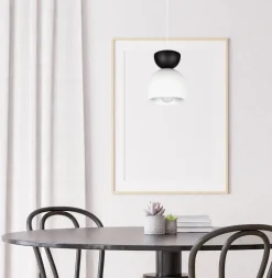 Hot Belis Hängeleuchte Weiß Schwarz Metall Ø17 cm Minimalistisch