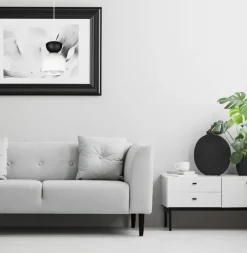 Hot Belis Hängeleuchte Weiß Schwarz Metall Ø17 cm Minimalistisch