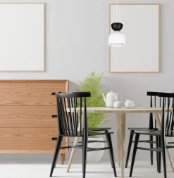 Hot Belis Hängeleuchte Weiß Schwarz Metall Ø17 cm Minimalistisch