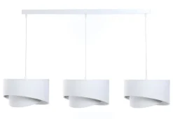 Best BPS Koncept Hängeleuchte Weiß Silber E27 Stoff Velours Optik 3-flammig