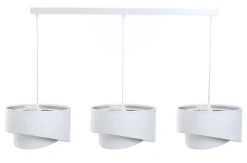 Best BPS Koncept Hängeleuchte Weiß Silber E27 Stoff Velours Optik 3-flammig