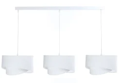 New BPS Koncept Hängeleuchte Weiß verstellbar 3-flammig E27 Stoff Veloursoptik