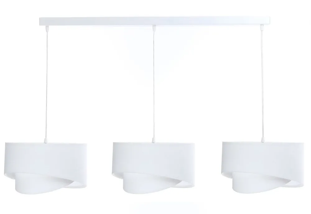 New BPS Koncept Hängeleuchte Weiß verstellbar 3-flammig E27 Stoff Veloursoptik