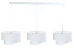 New BPS Koncept Hängeleuchte Weiß verstellbar 3-flammig E27 Stoff Veloursoptik