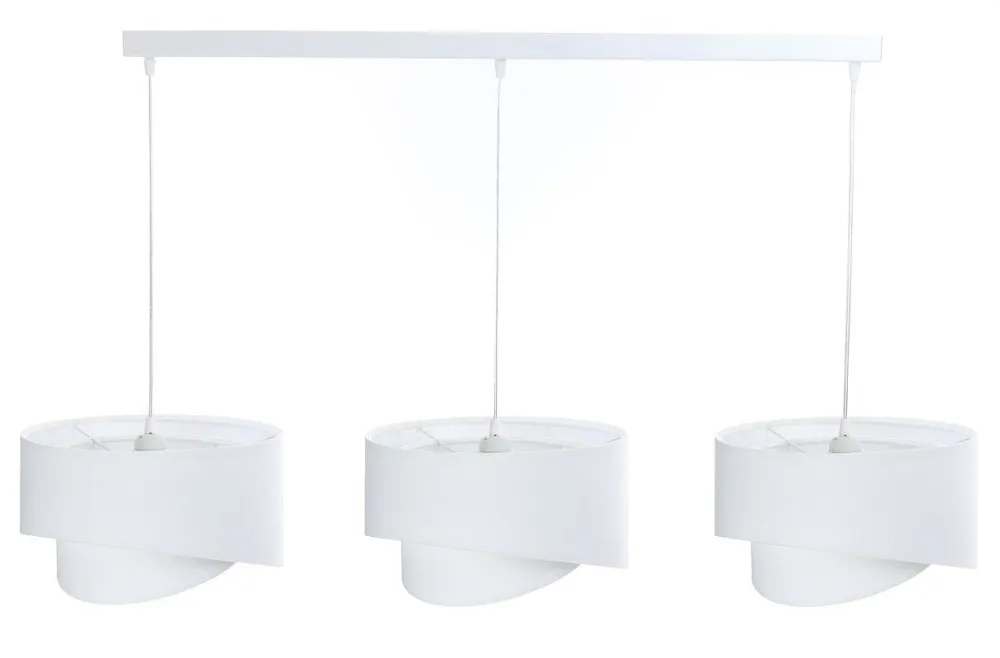 New BPS Koncept Hängeleuchte Weiß verstellbar 3-flammig E27 Stoff Veloursoptik