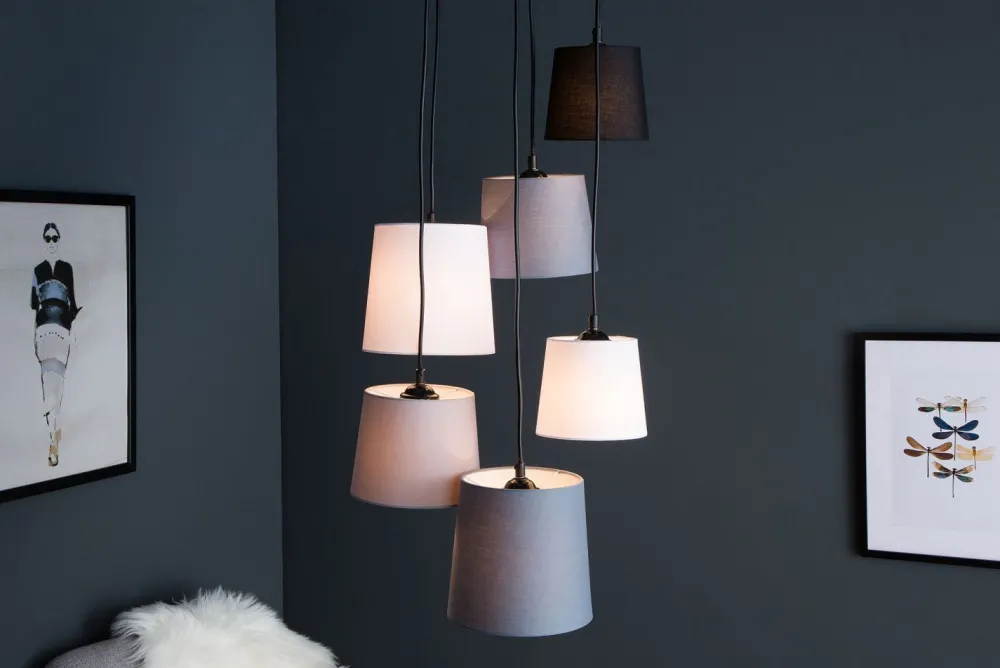 Invicta Interior Hängeleuchte Wohnzimmer Weiß Grau Beige Modern Design* Hängelampen|Esszimmer Lampen