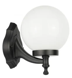 SU-MA Hoflampe Schwarz Weiß IP43 Kugelschirm Vintage