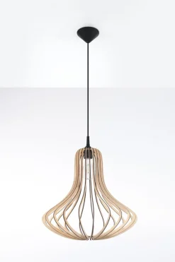 Sollux Holz Hängelampe LILAH Ø40cm wohnlich E27 Esstisch* Hängelampen|Wohnzimmerlampen