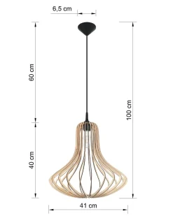 Sollux Holz Hängelampe LILAH Ø40cm wohnlich E27 Esstisch* Hängelampen|Wohnzimmerlampen