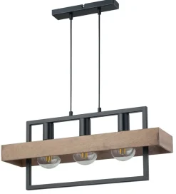 Sigma Holz Hängelampe Metall Schwarz E27 61 cm länglich* Hängelampen|Moderne Lampen