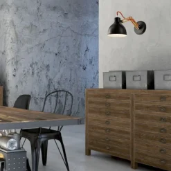 Best Lamkur Holz Schwarz Spot Modern vielseitig TIASIA Lampe