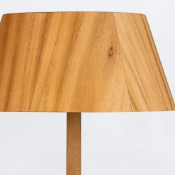 New Elstead Holz Tischlampe Modern Holz 53 cm Teak Furnier E27