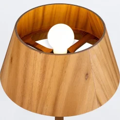 New Elstead Holz Tischlampe Modern Holz 53 cm Teak Furnier E27