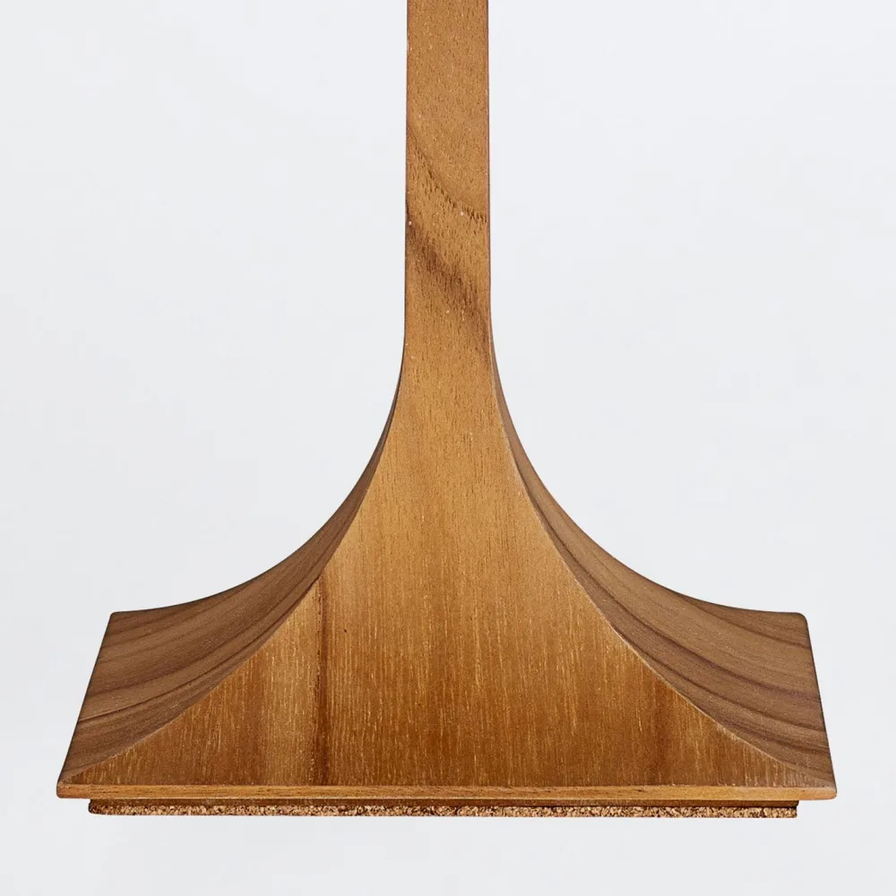 New Elstead Holz Tischlampe Modern Holz 53 cm Teak Furnier E27