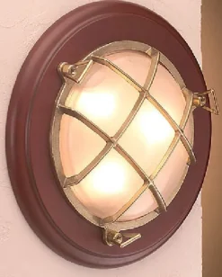 Laura Suardi Holz Wandlampe LED Treppenhaus Bad Maritim rund* Glaslampen|Metall Lampen