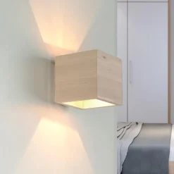 Sollux Holzlampe GEO Up Down B:10cm quadratisch G9* Wohnzimmerlampen|Holzlampen