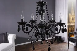 New Invicta Interior Imposant Pendellampe Klassisch E14 Schwarz Acryl