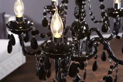 New Invicta Interior Imposant Pendellampe Klassisch E14 Schwarz Acryl