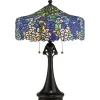 Elstead Imposante Tischlampe Tiffany Stil Zugschalter 69cm* Tischlampen|Schlafzimmer Lampen