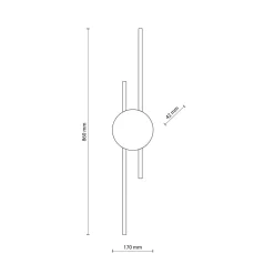 TK Lighting Indirekte Wandlampe LED Schwarz 3000 K Metall 86 cm lang* Led Lampen|Wandleuchten