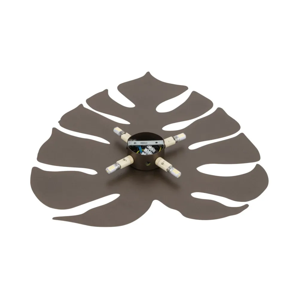 TK Lighting Indirekte Wandleuchte Metall Braun H: 54 cm 3x G9 Blatt* Wandleuchten|Flurlampen