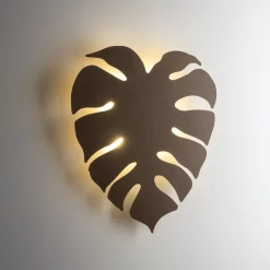 TK Lighting Indirekte Wandleuchte Metall Braun H: 54 cm 3x G9 Blatt* Wandleuchten|Flurlampen