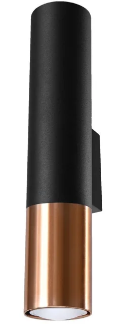 Sollux indirekte Wandleuchte Up Down Metall Schwarz Kupfer