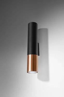 Sollux indirekte Wandleuchte Up Down Metall Schwarz Kupfer