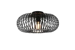 Sale Trio Reality Industrial Deckenlampe Metall Schwarz E27 Ø40 cm rund