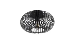 Trio Reality Industrial Deckenleuchte Metall Schwarz E27 Ø30 cm rund* Flurlampen|Bürolampen