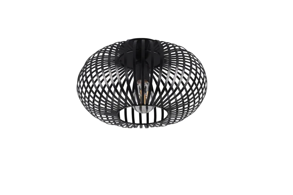 Trio Reality Industrial Deckenleuchte Metall Schwarz E27 Ø30 cm rund* Flurlampen|Bürolampen