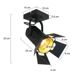 Best Steinhauer Industrial Deckenspot flexibel L:58 cm in Schwarz Gold