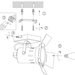 Best Steinhauer Industrial Deckenspot flexibel L:58 cm in Schwarz Gold