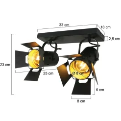 Steinhauer Industrial Deckenstrahler Metall L:58 cm E27 flexibel* Spots|Badezimmer Lampe